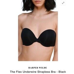 HARPEK WILDE The Flex Underwire Strapless Bra - Black 32c
